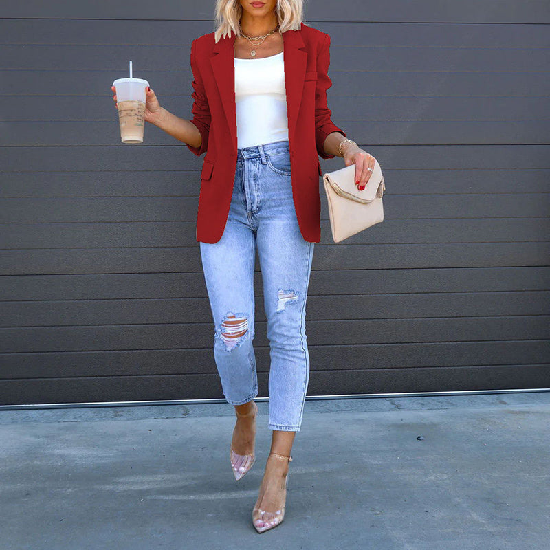 Sequined Shiny Long Sleeve Casual Office Style Blazer Coat For Women