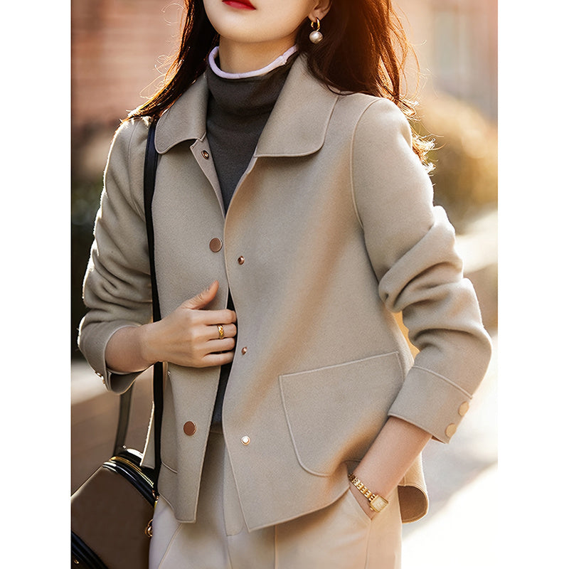 Women Turn Down Collar Hooded Fluffy Outwear Coats