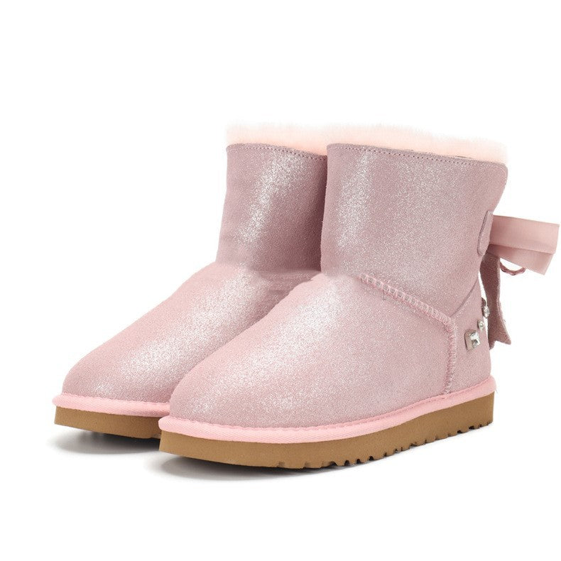 Luxury Snow Boots for Women – Warm Winter Footwear with Elegant Cowhide Design