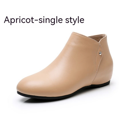 Back Zipper Closure Elegant Brushed Leather Summer Shoes For Women