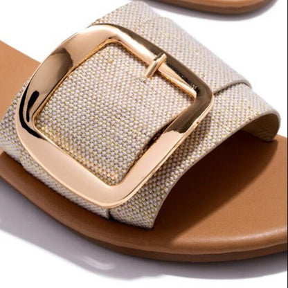 Women Diamond Decor Style Flat Comfortable Summer Sandal Slipper