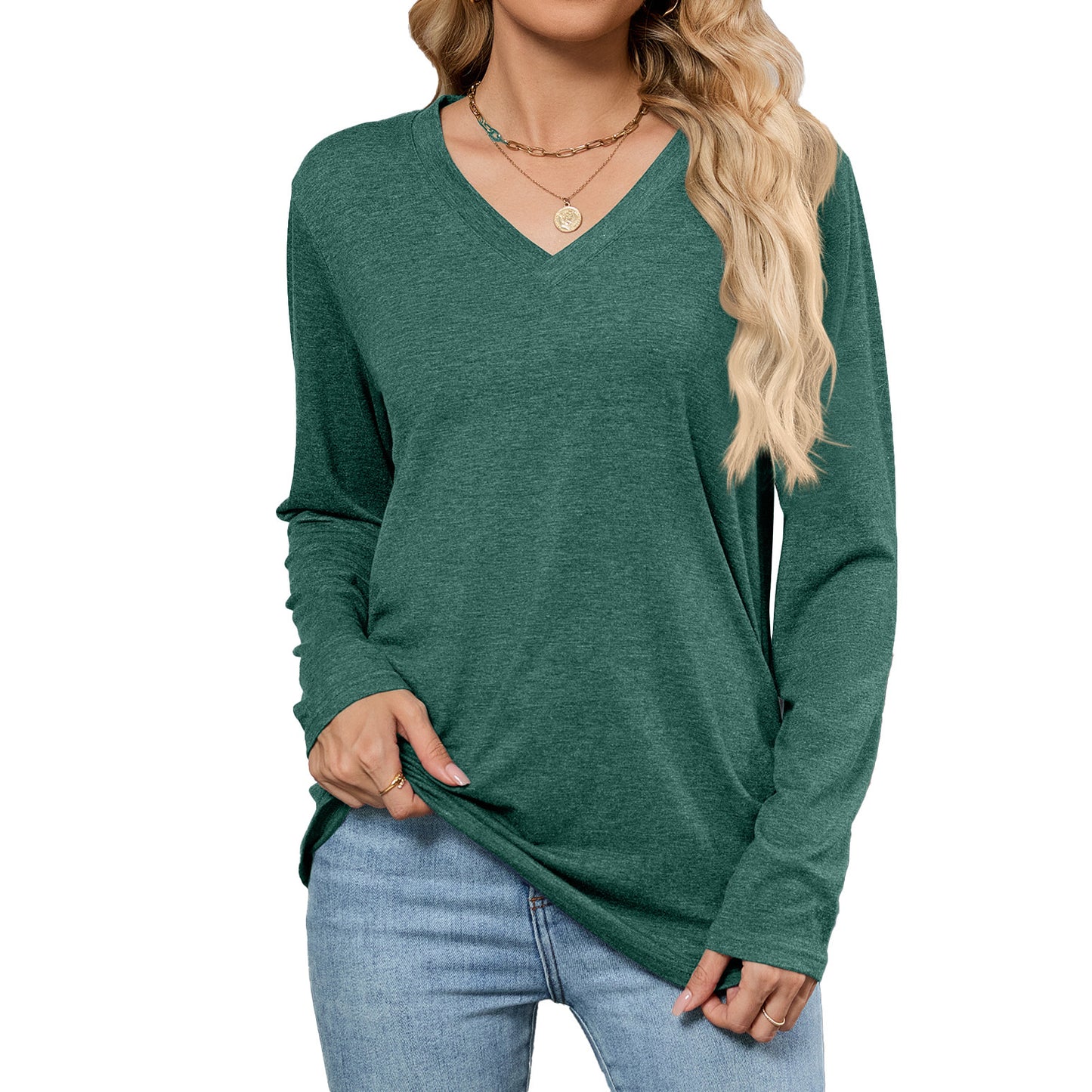 V-Neck Solid Pullover – Effortless Urban Elegance