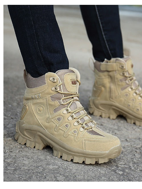 Unisex High-Top Military Combat Boots | Suede Hiking, Camping & Tactical Outdoor Boots