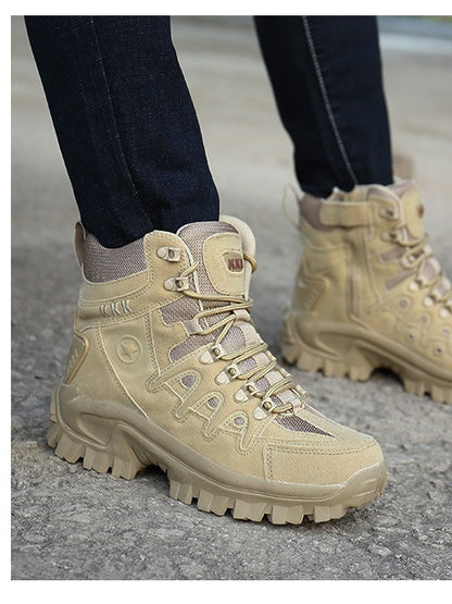 Unisex High-Top Military Combat Boots | Suede Hiking, Camping & Tactical Outdoor Boots