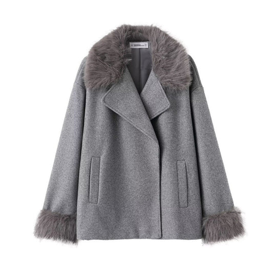 Double Breasted Loose Woolen Coats