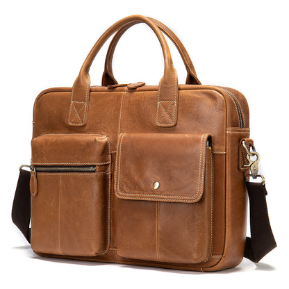 Men's Leather Shoulder Bag Spacious Laptop Bag 2025 Trend