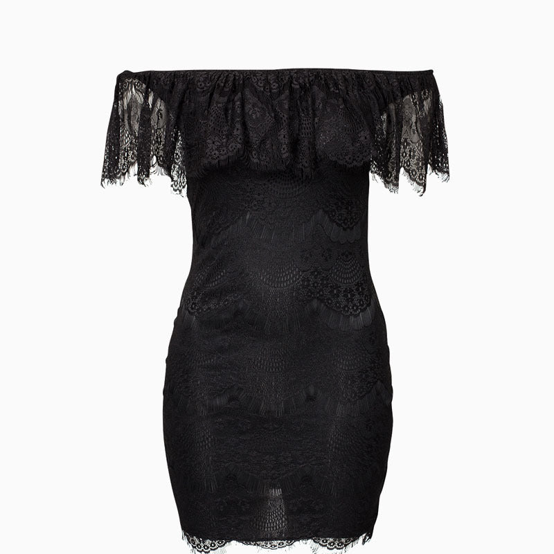 Lace Perspective Strapless Short Sexy Dress