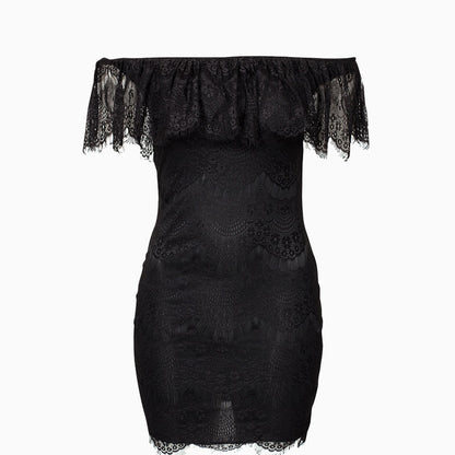 Lace Perspective Strapless Short Sexy Dress