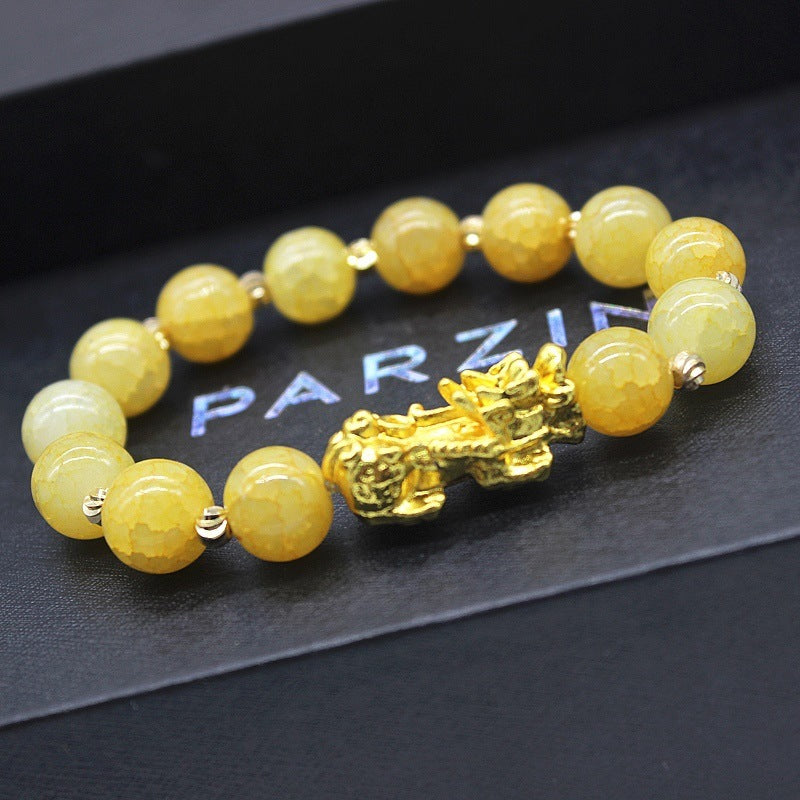 Gold-Plated Geometric Brave Bracelet – Unisex Beaded Bracelet for Everyday Wear