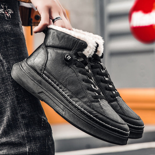 Platform High-Top Boots for Women – Sporty Comfort with Plush Lining & Durable Rubber Sole