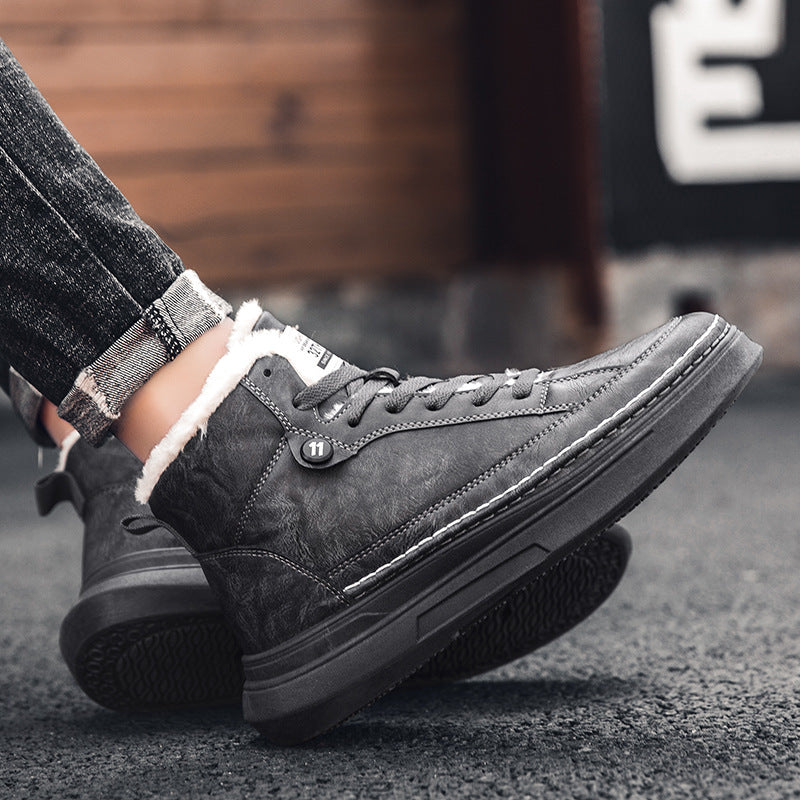 Platform High-Top Boots for Women – Sporty Comfort with Plush Lining & Durable Rubber Sole