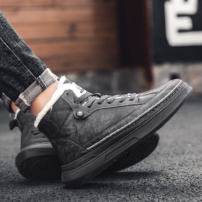 Platform High-Top Boots for Women – Sporty Comfort with Plush Lining & Durable Rubber Sole