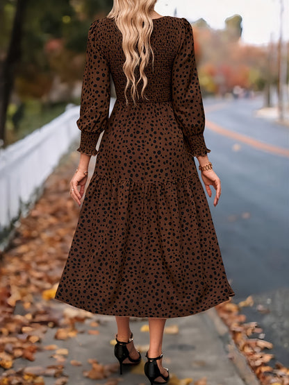 Leopard Print Long Sleeve Dress | Fierce Fashion Outfit & Elegant Dress for Women