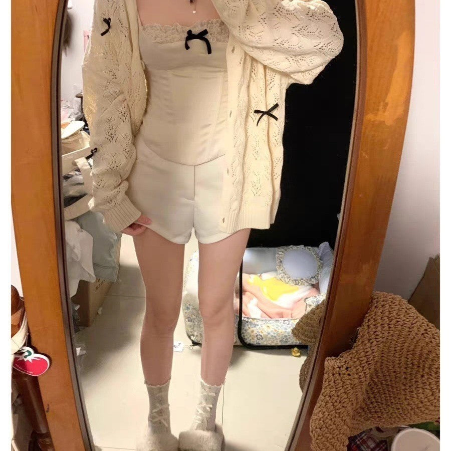 Loose Tup Cardigan Coat for Women – Apricot Buttoned Sweater, Chic Urban & Autumn Outfit