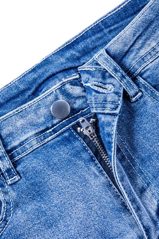 Ripped Mid-High Rise Denim Shorts Women – Edgy Summer Streetwear Outfit