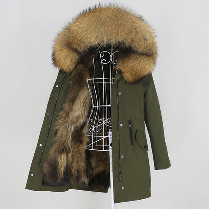 Big Pocket Green Fashion Winter Womens Outwear Parka Coat