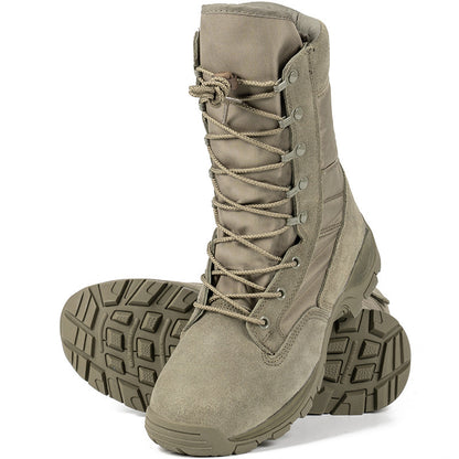 Unisex High-Top Combat Boots in Black & Green | Tactical Outdoor Running, Hiking & Cycling Boots