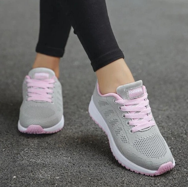 Women’s Low-Heeled Wedge Sneakers | Breathable Mesh Sports Shoes