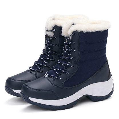 Womens Winter Snow Boots Warm Plush Ankle Boots Fashionable Cold Weather Cotton Shoes For Ladies