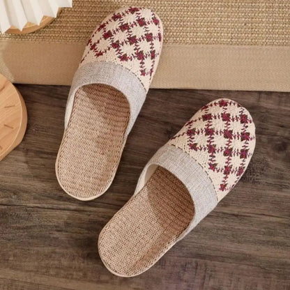 Womens Rustic Vintage Flax Slippers