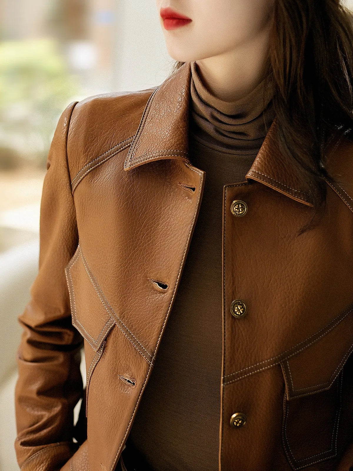 Women’s PU Leather Short Coat – Stylish Motorcycle Bomber Jackets & Streetwear Coats for Spring 2025