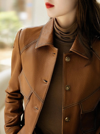 Women’s PU Leather Short Coat – Stylish Motorcycle Bomber Jackets & Streetwear Coats for Spring 2025