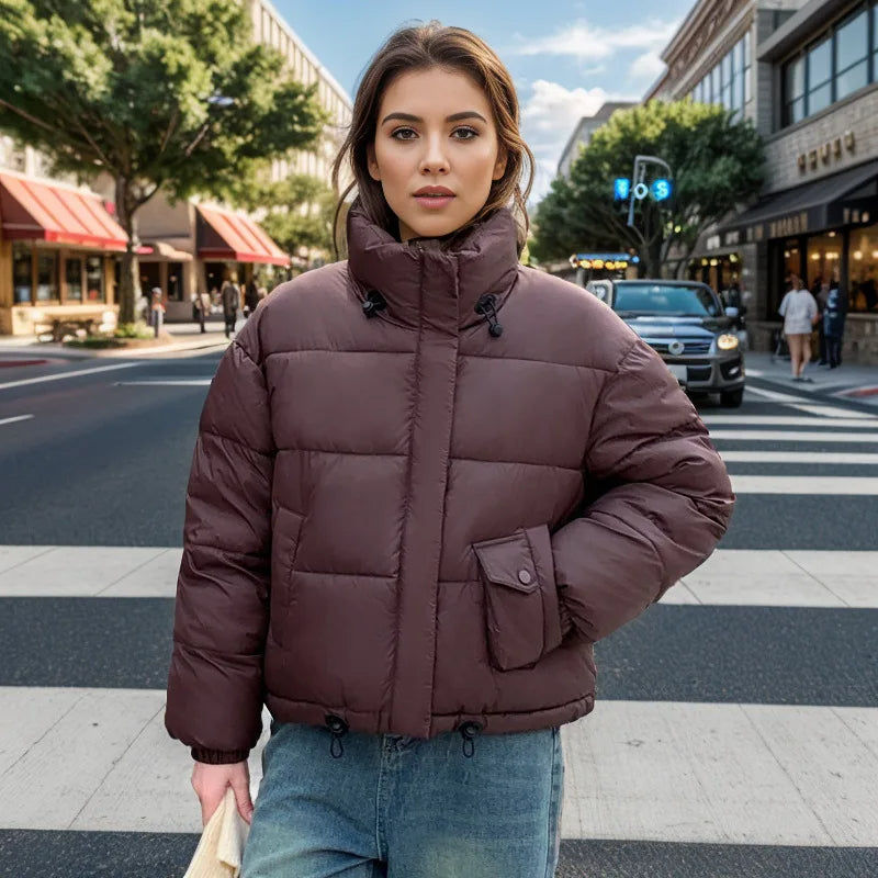 2025 New Women's Winter Parka – Thick Warm Hooded Down Cotton Coat, Loose Puffer Jacket, Windproof Snow Overcoat with Pockets