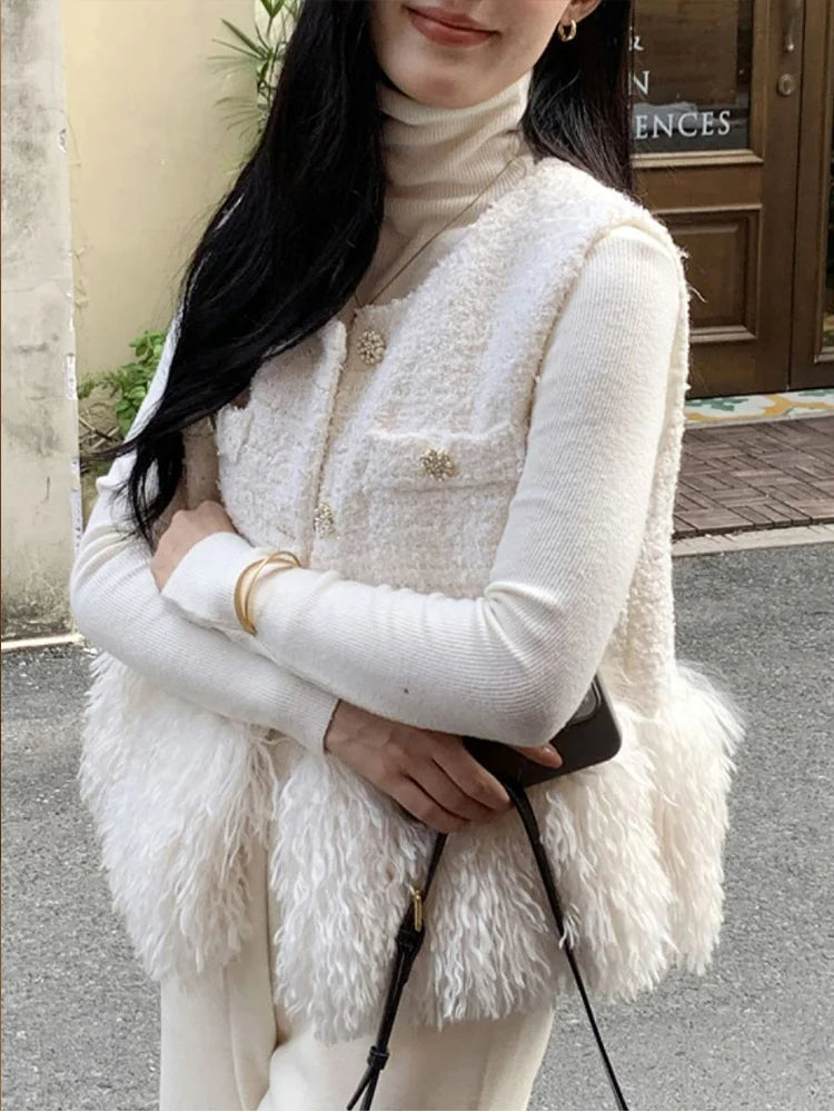 Polyester Sleeveless Jacket – Casual Layering Vest for Women