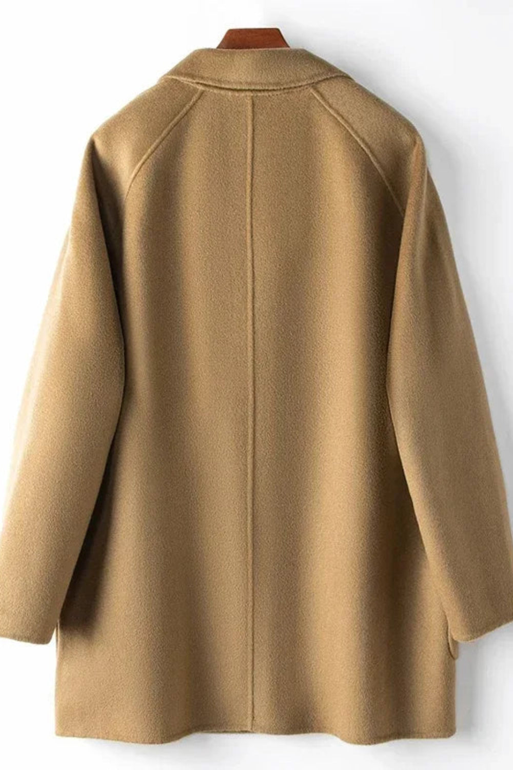 Women’s Wool Blend Long Trench Coat – Double-Breasted Fall Outerwear