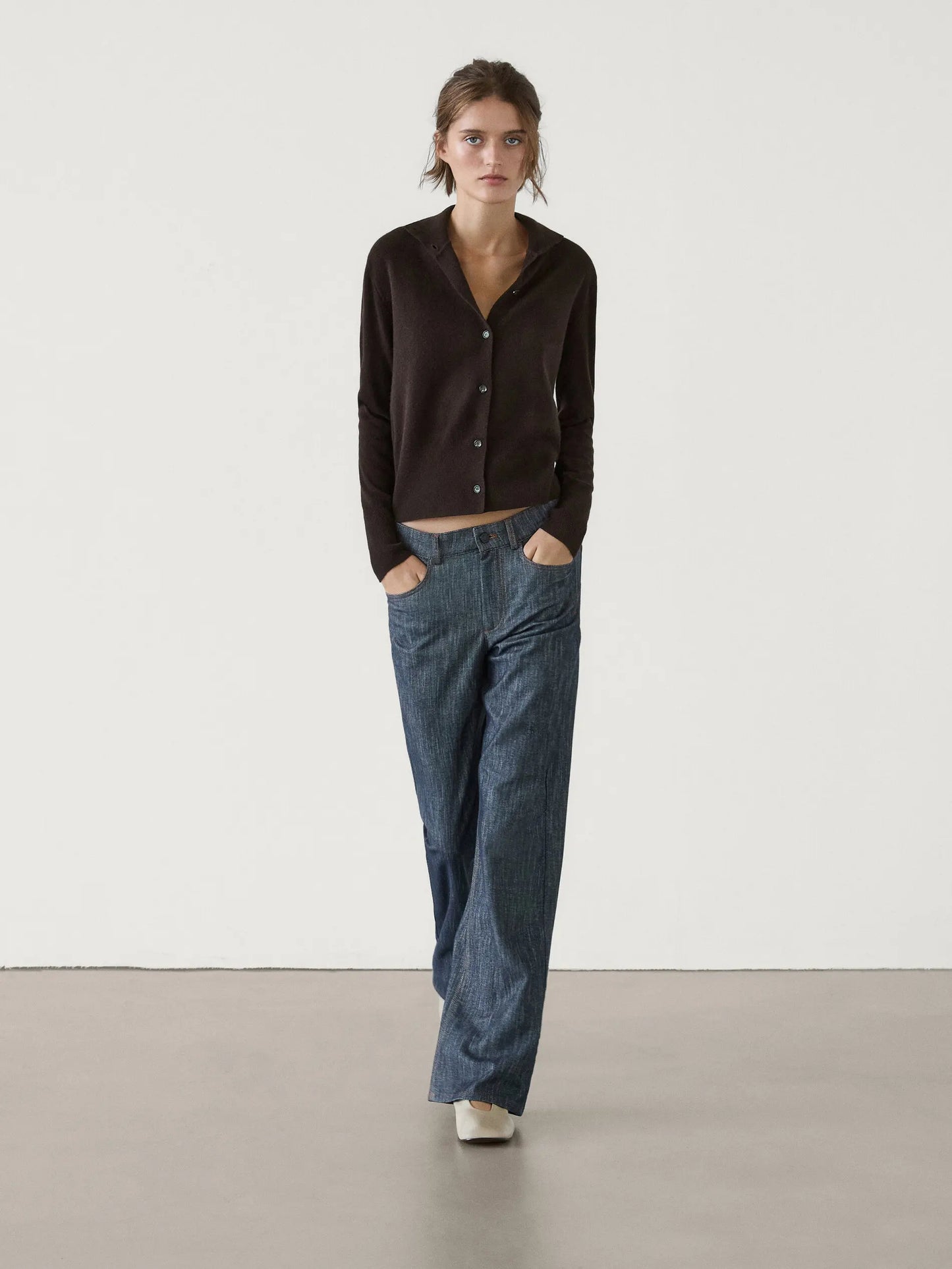 Women's Slouchy Turtleneck Cardigan – Spring 2025 Casual Knit