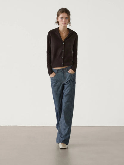 Women's Slouchy Turtleneck Cardigan – Spring 2025 Casual Knit