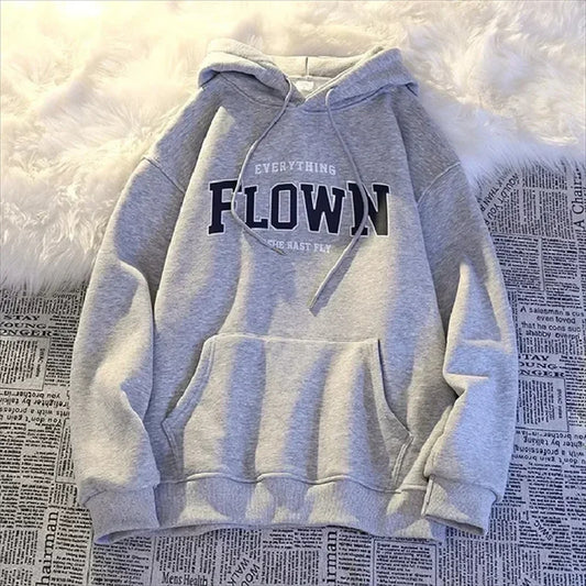 Autumn Winter Street Style Flown Letter Printed Cool Hoodies