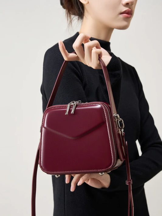 Fashion-Forward Genuine Leather Satchel Soft