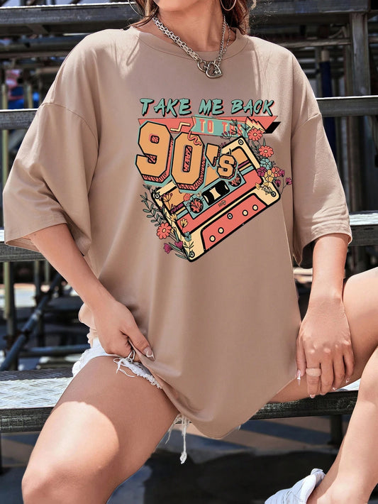 Take Me Back 90’s Graphic Tee – Women’s Summer Casual T-Shirt, Street Style Outfit