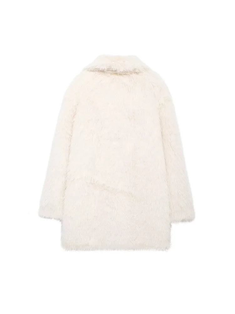 New Winter Fashion Beige Furry Jackets