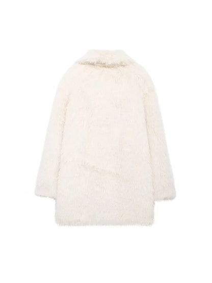 New Winter Fashion Beige Furry Jackets