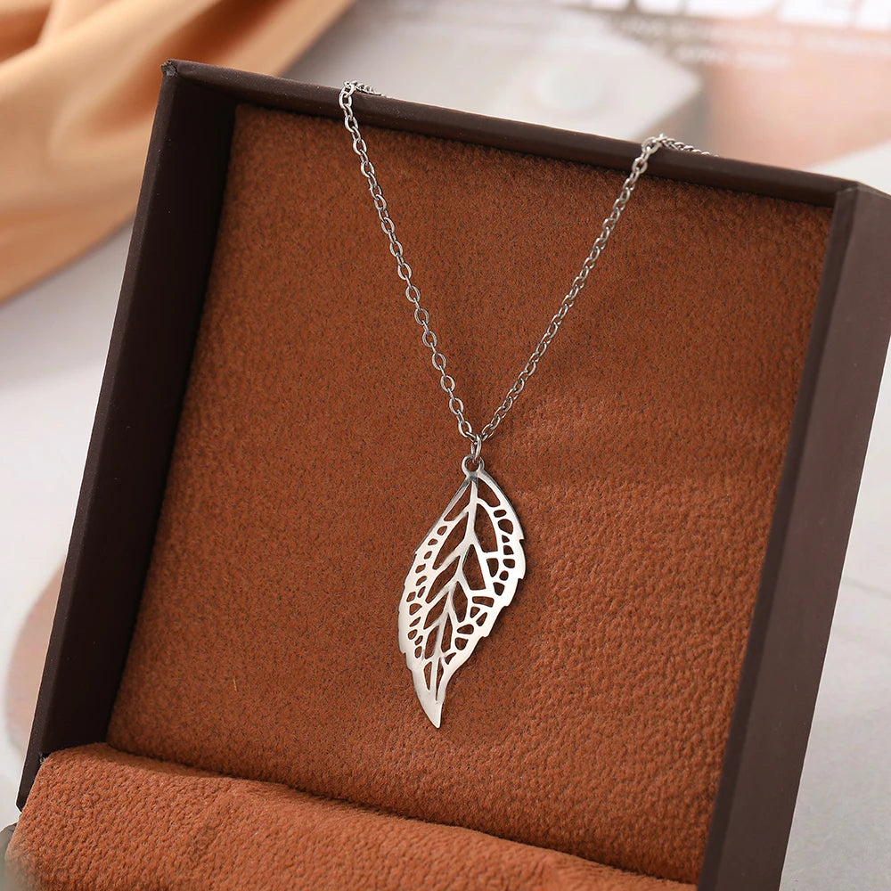 Hollow Leaves Shape Necklaces