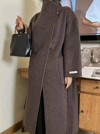 Luxury Warm Both Side Wearable Women's Long Wool Coats