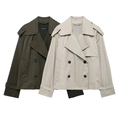 Women’s Double-Breasted Jacket – Elegant Casual Coats for Women Winter & Spring 2025