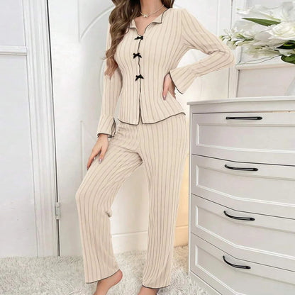 Women's 2-Piece Sleepwear Set – Cozy Autumn & Winter Homewear, Casual Fashion & Outerwear