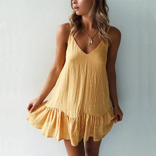 Ruffle A-Line Mini Dress | Breezy Spring & Summer Dress Outfit for Women