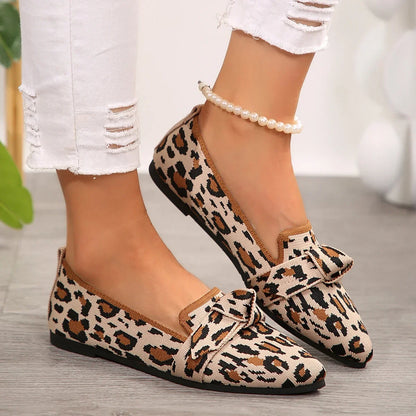Leopard Print Pointed Toe Flats | Stylish Slip-On Shoes for Women