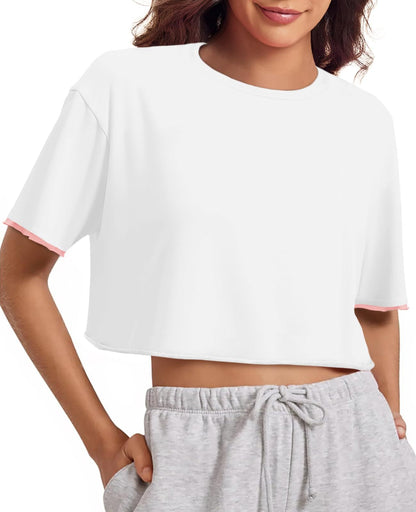Casual Crop Top T-Shirt – Stylish Summer Workout & Streetwear for Women