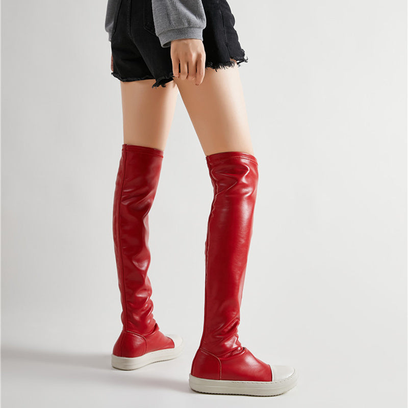 Waterproof Over-the-Knee Platform Boots for Women | PU Leather Winter Fashion Boots