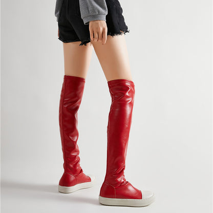 Waterproof Over-the-Knee Platform Boots for Women | PU Leather Winter Fashion Boots