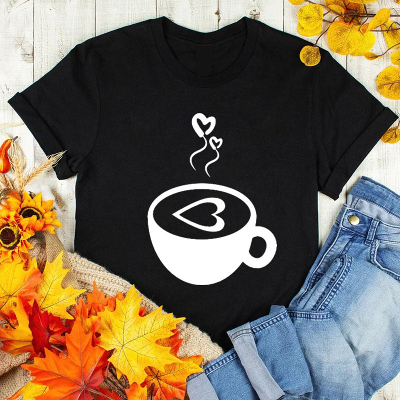 Summer Coffee Graphic Laides Womens T Shirts