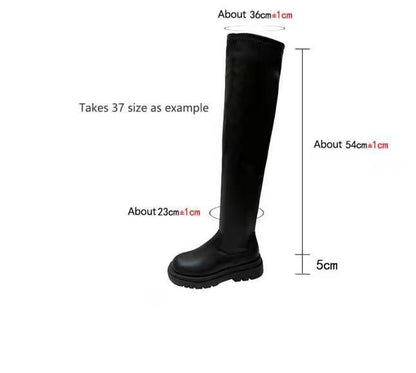 Thick Sole Knee-High Boots for Women | Long Knight-Style PU Leather Boots with Chunky Heel