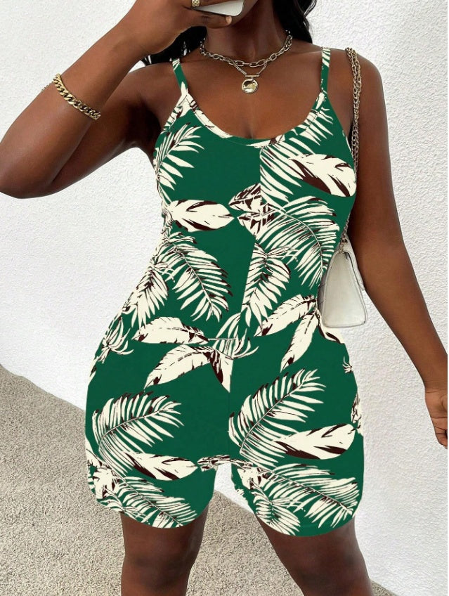 Floral Print Summer Style Halter Jumpsuits For Women