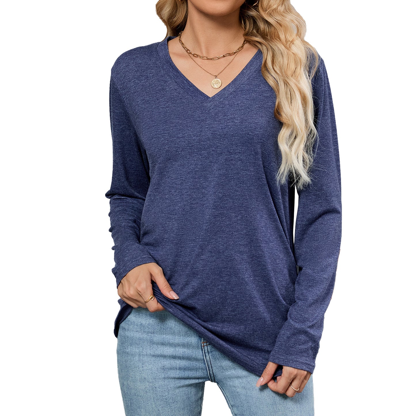 V-Neck Solid Pullover – Effortless Urban Elegance