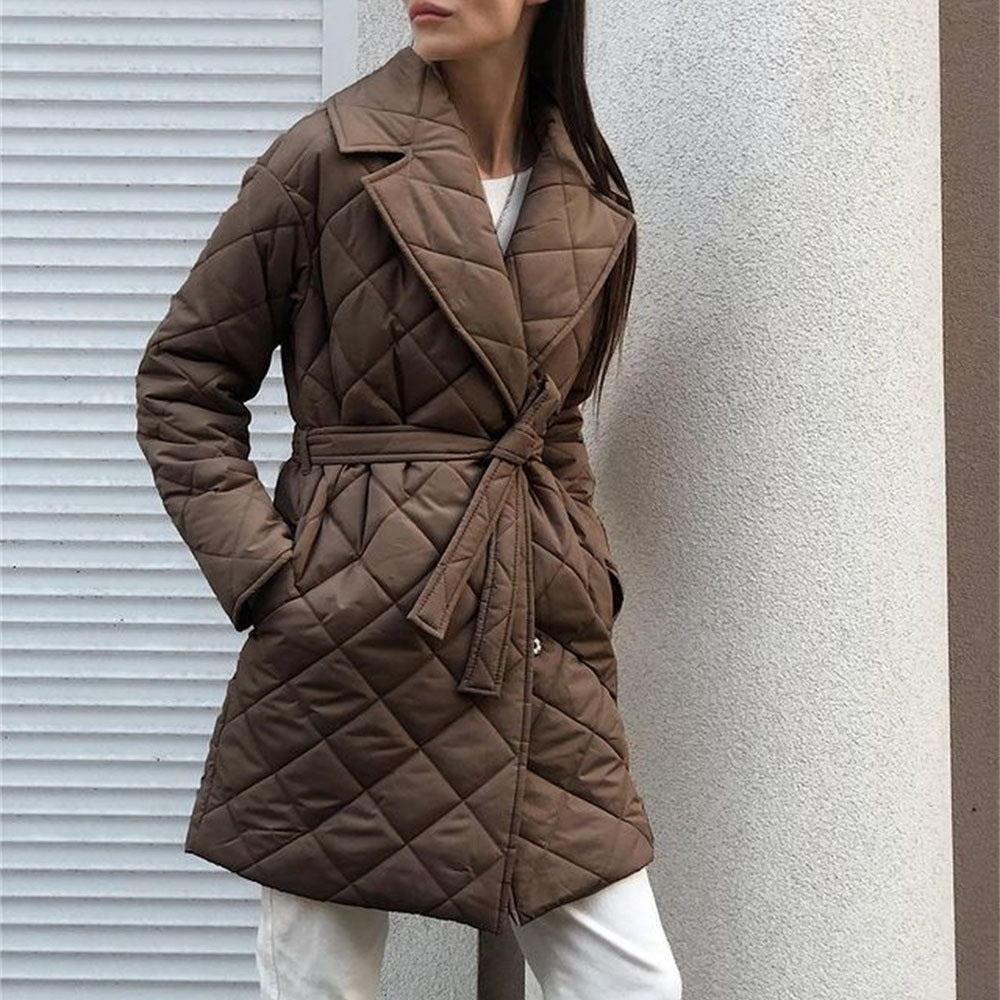 Elegant Mid-Length Cotton Puffer Jackets – Coats Outfits Women & Chic Autumn Winter Style